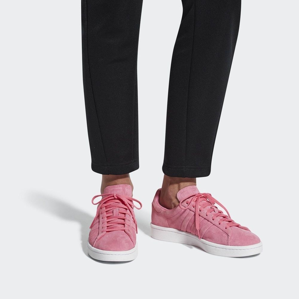 Adidas Stitch & Turn Pink Suede Lace Up Sneakers. 11